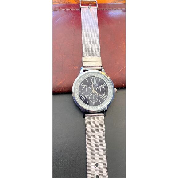 Women's 36mm Silver Tone Jessica Carlyle Watch, Crystal Accents, Mesh Band - Picture 1 of 3
